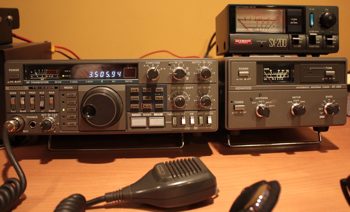 Kenwood amateur radio HF transceiver and antenna tuner