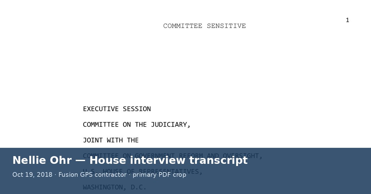 Crop of Nellie Ohr House interview transcript title page, October 19, 2018